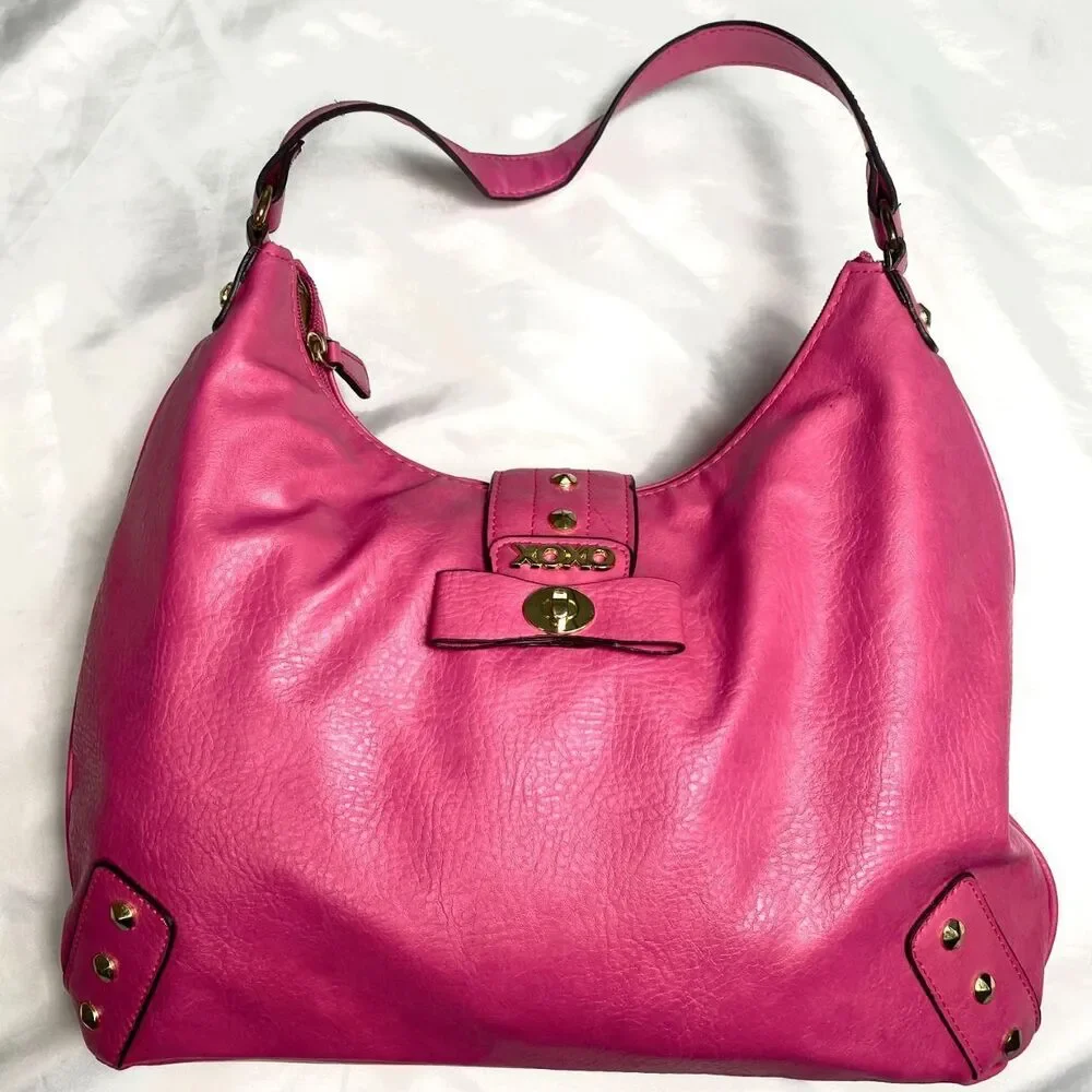 Y2K Early 2000's XOXO Hot Pink Slouchy Shoulder Carry All Hobo Bag